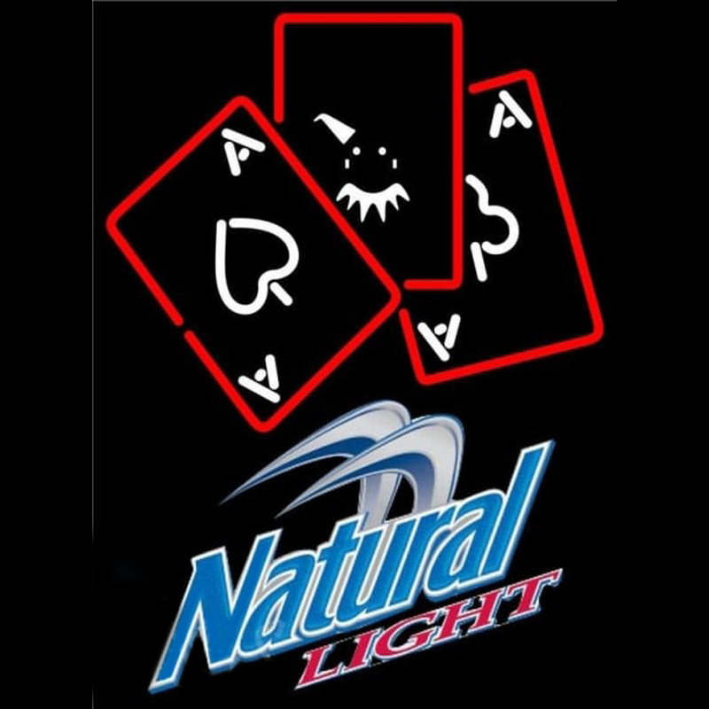 Natural Light Ace And Poker Beer Sign Leuchtreklame
