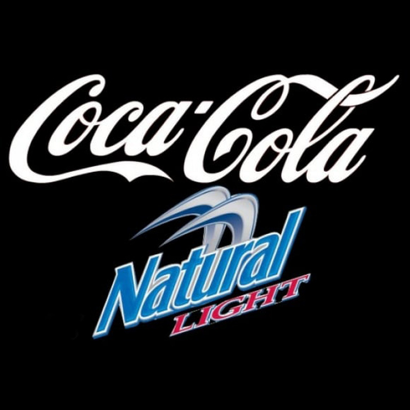 Natural Light Coca Cola White Beer Sign Leuchtreklame