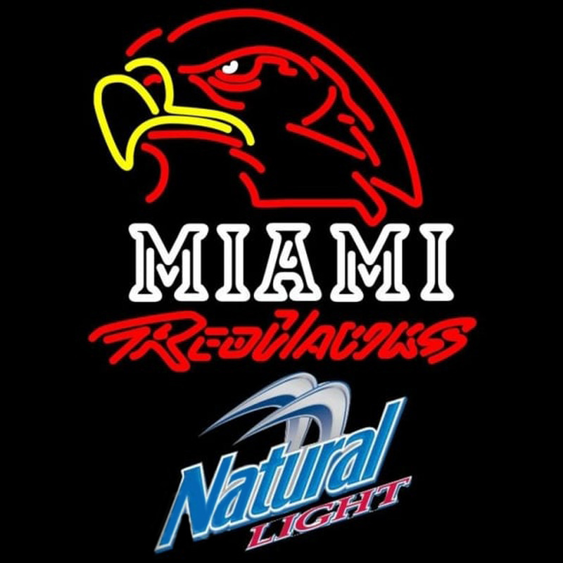 Natural Light Miami University Redhawks Beer Sign Leuchtreklame