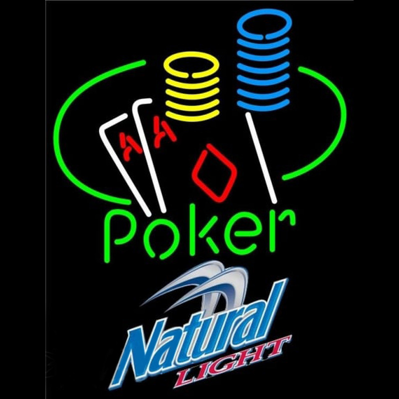 Natural Light Poker Ace Coin Table Beer Sign Leuchtreklame