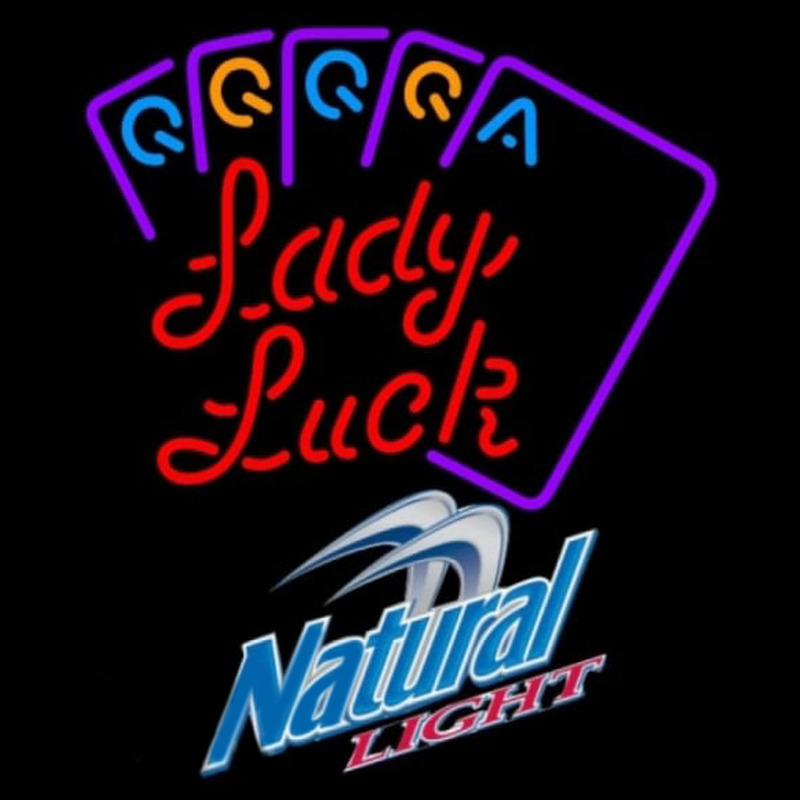 Natural Light Poker Lady Luck Series Beer Sign Leuchtreklame