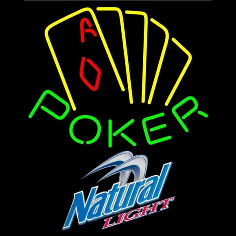 Natural Light Poker Yellow Beer Sign Leuchtreklame