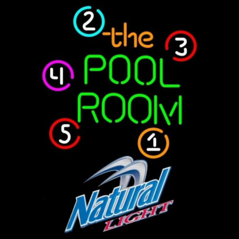 Natural Light Pool Room Billiards Beer Sign Leuchtreklame