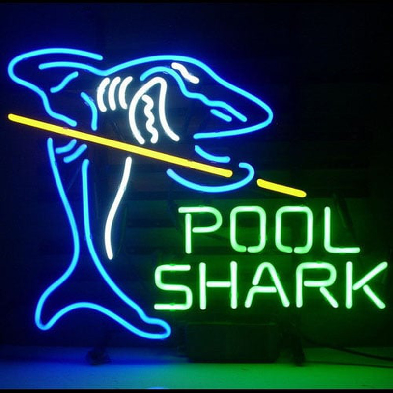 New Pool Shark Billiards Gameroom Neon Bier Bar Biergarten Reklame