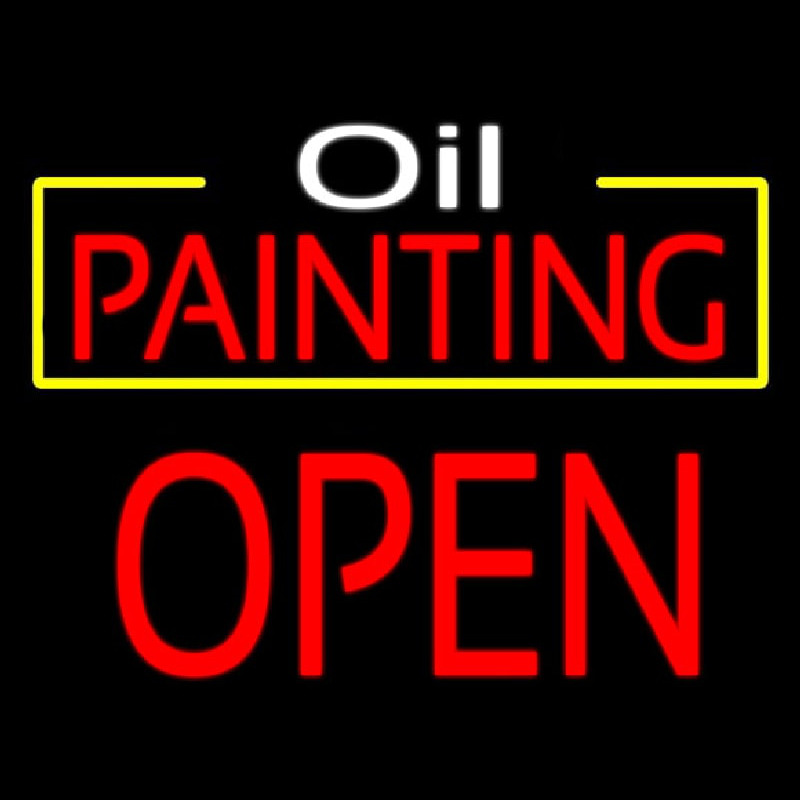 Oil Painting Block Open Leuchtreklame