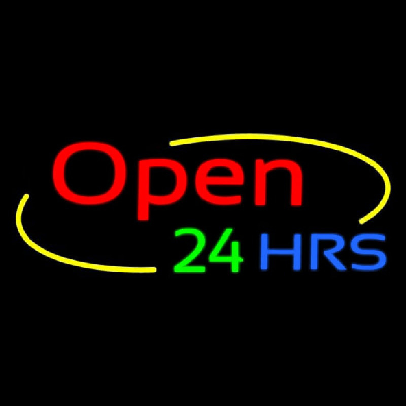 Open 24 Hrs Leuchtreklame