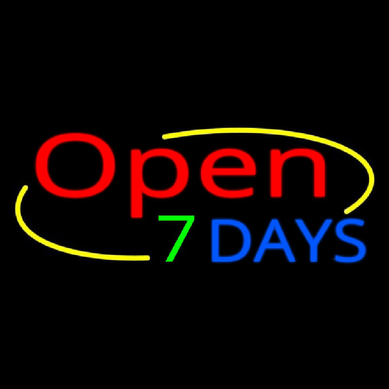 Open 7 Days Leuchtreklame