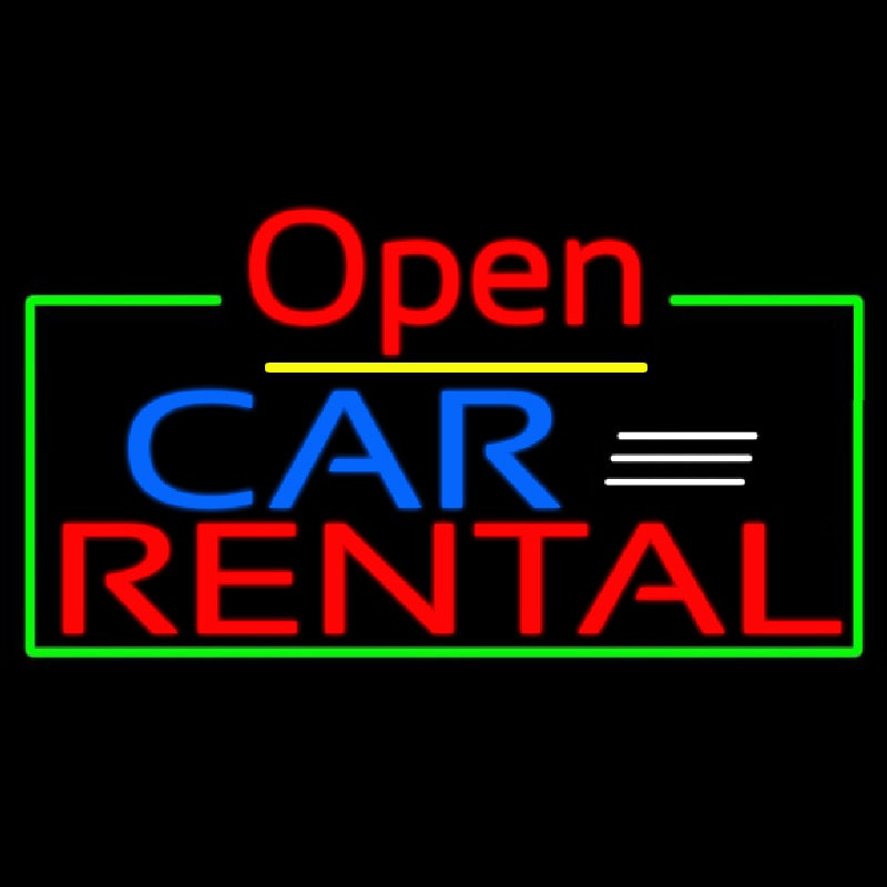 Open Car Rental Leuchtreklame