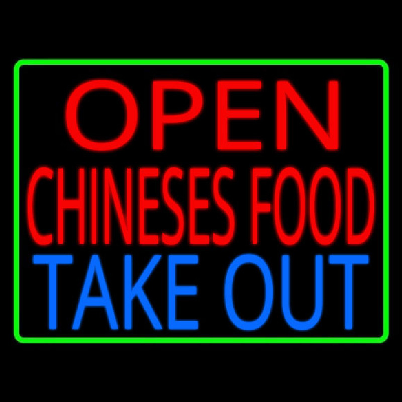 Open Chinese Food Take Out Leuchtreklame