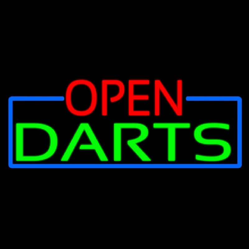 Open Darts With Blue Border Leuchtreklame