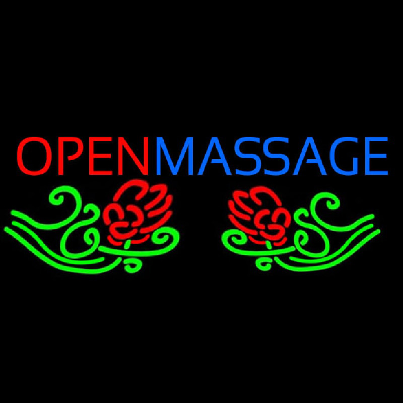 Open Massage Leuchtreklame
