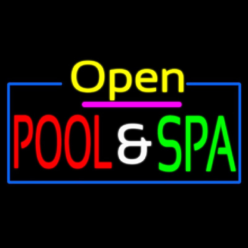 Open Pool And Spa Leuchtreklame
