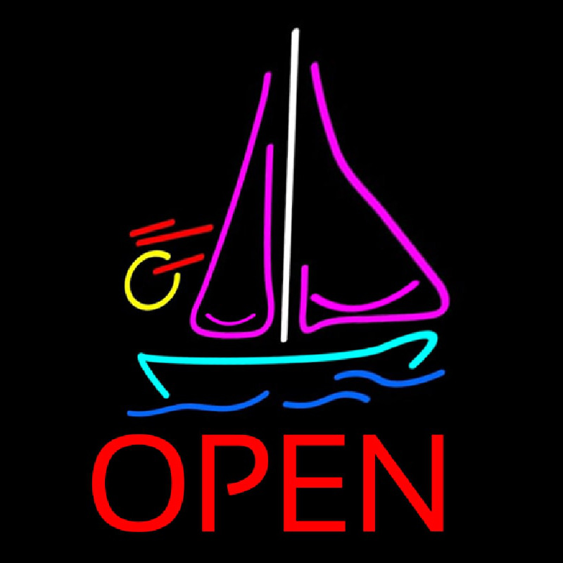 Open Sailboat Leuchtreklame