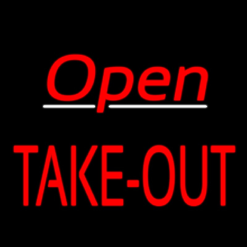 Open Take Out Leuchtreklame