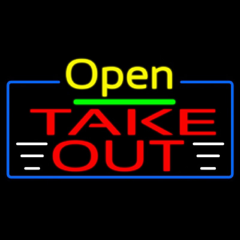 Open Take Out Leuchtreklame