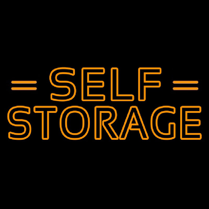 Orange Self Storage Block With Line Leuchtreklame