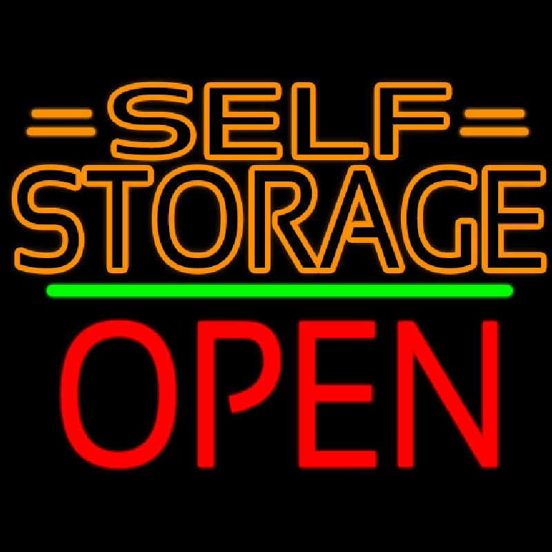 Orange Self Storage Block With Open 1 Leuchtreklame