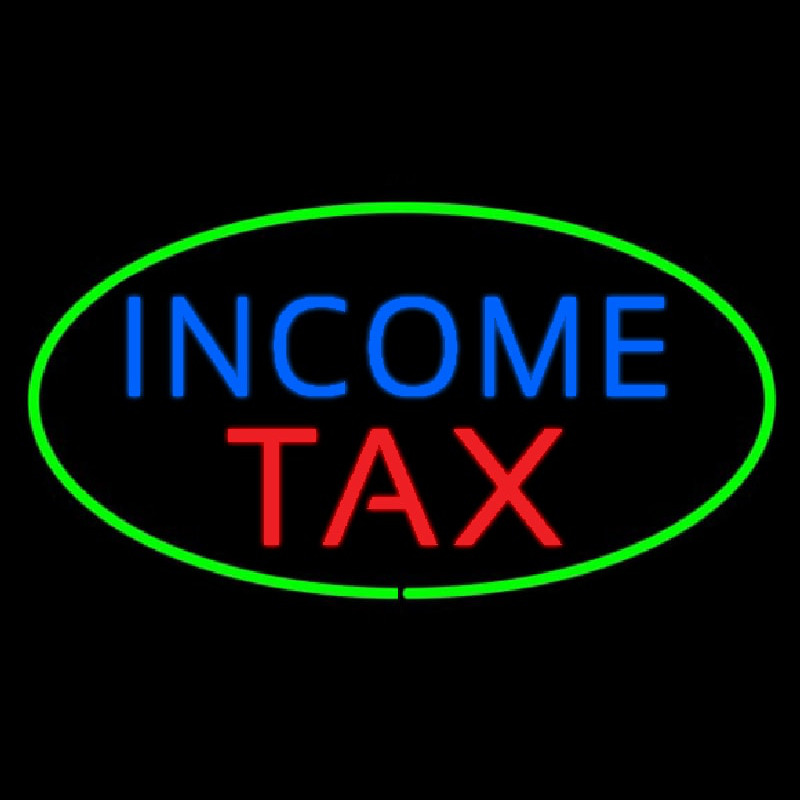 Oval Green Income Ta  Leuchtreklame