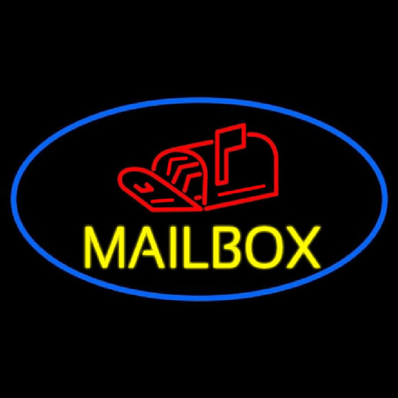 Oval Mailbo  With Logo Leuchtreklame