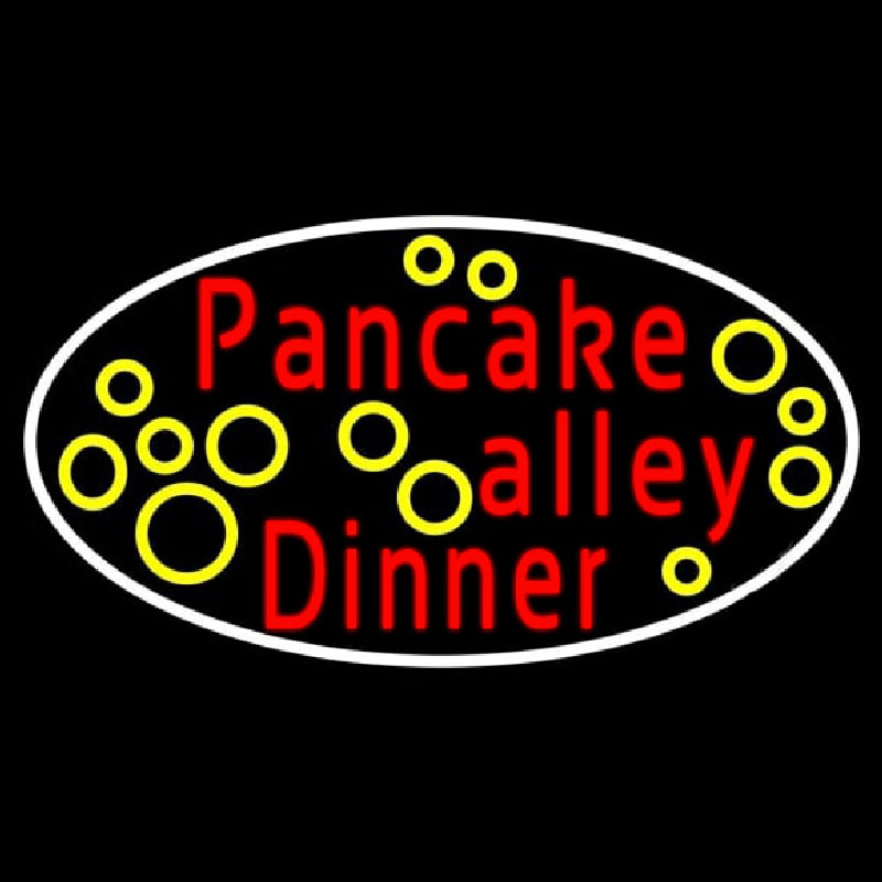 Oval Pancake Alley Dinner Leuchtreklame