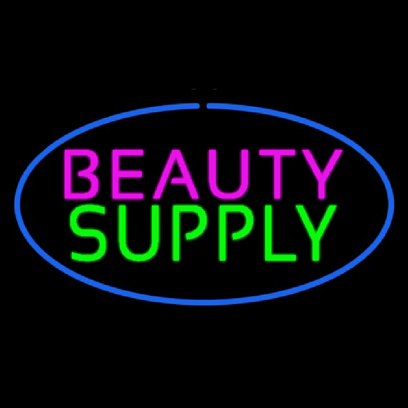 Oval Pink Beauty Green Supply Blue Border Leuchtreklame