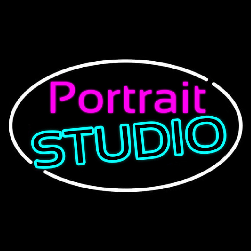 Oval Portrait Studio Leuchtreklame