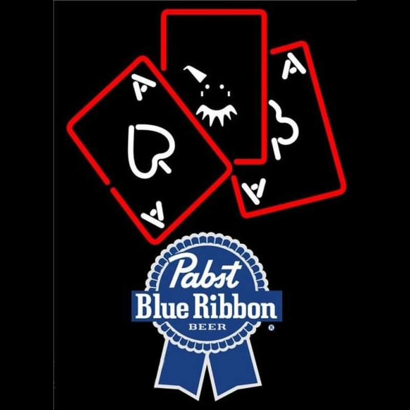Pabst Blue Ribbon Ace And Poker Beer Sign Leuchtreklame