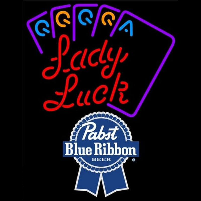Pabst Blue Ribbon Lady Luck Series Beer Sign Leuchtreklame