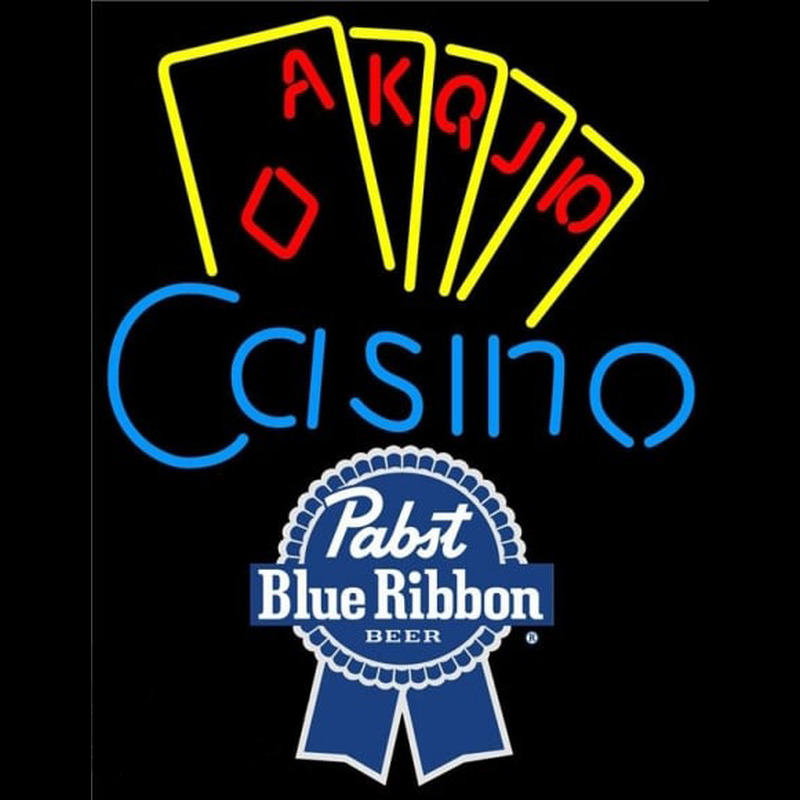 Pabst Blue Ribbon Poker Casino Ace Series Beer Sign Leuchtreklame