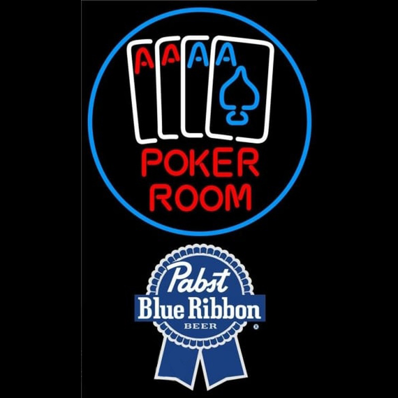 Pabst Blue Ribbon Poker Room Beer Sign Leuchtreklame
