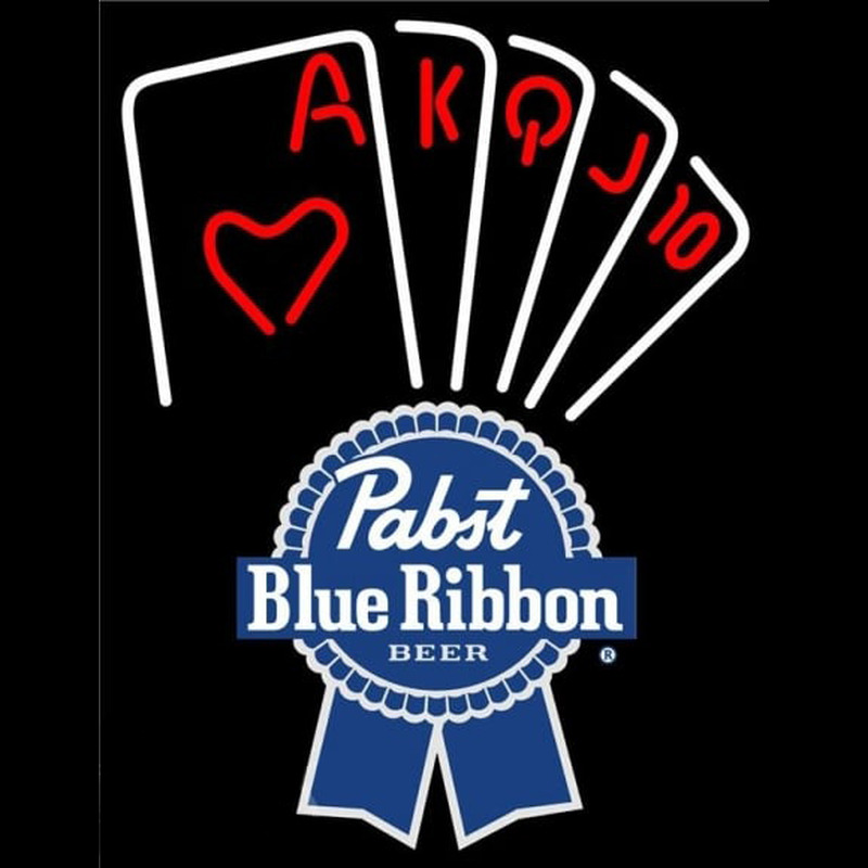 Pabst Blue Ribbon Poker Series Beer Sign Leuchtreklame