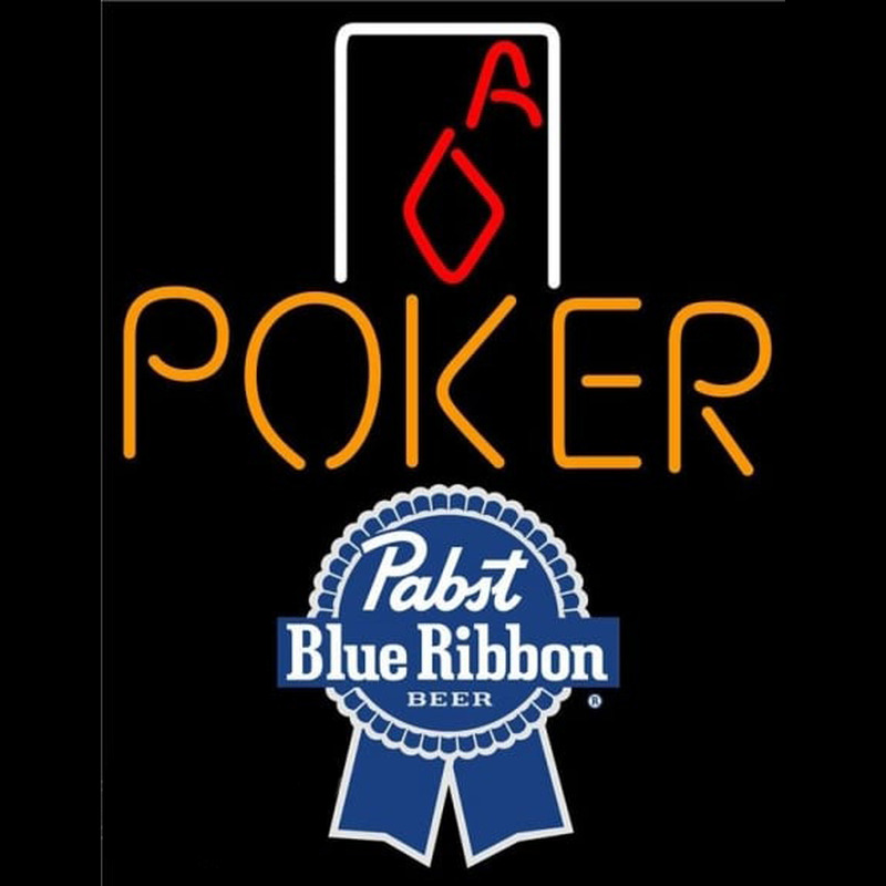 Pabst Blue Ribbon Poker Squver Ace Beer Sign Leuchtreklame