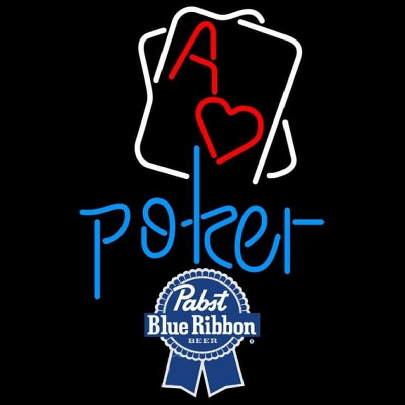 Pabst Blue Ribbon Rectangular Black Hear Ace Beer Sign Leuchtreklame