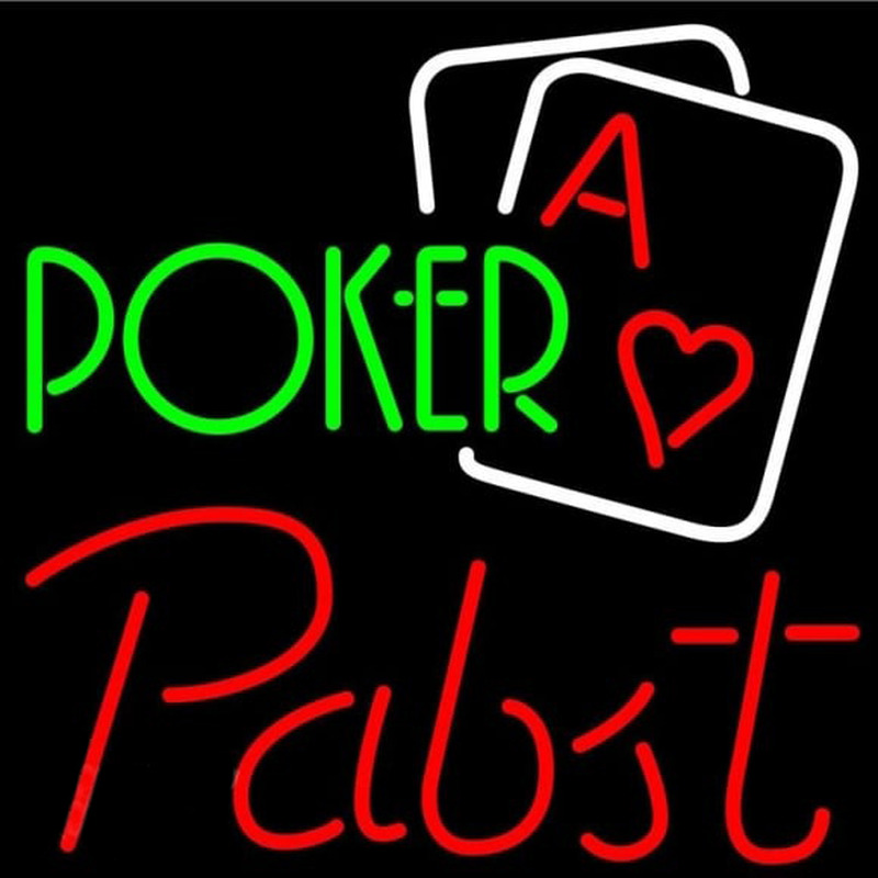 Pabst Green Poker Beer Sign Leuchtreklame