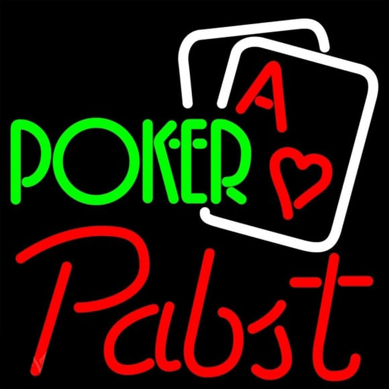 Pabst Green Poker Beer Sign Leuchtreklame