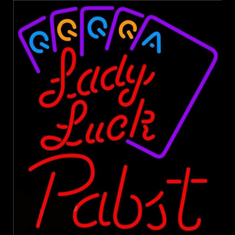 Pabst Lady Luck Series Beer Sign Leuchtreklame