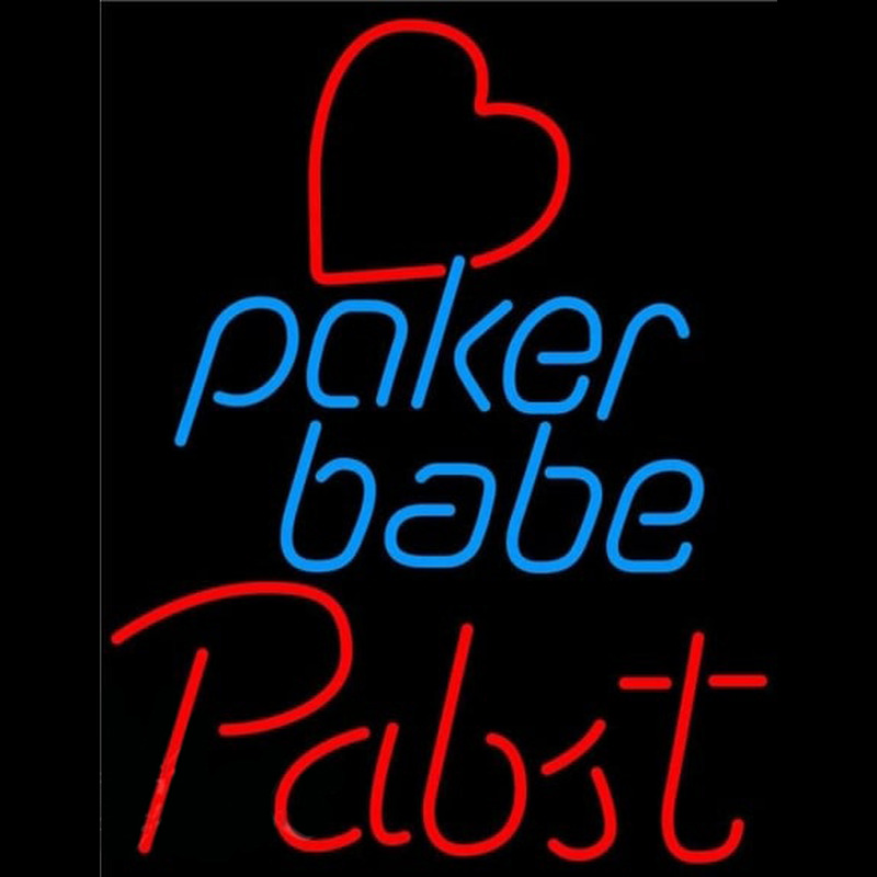 Pabst Poker Girl Heart Babe Beer Sign Leuchtreklame