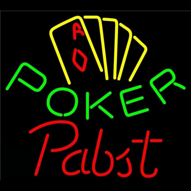 Pabst Poker Yellow Beer Sign Leuchtreklame