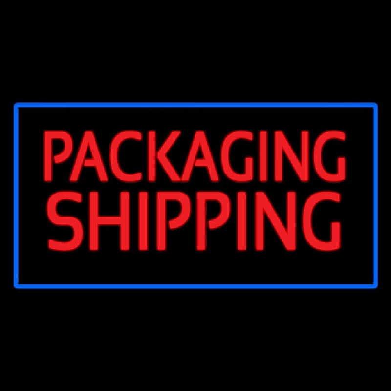 Packaging Shipping Blue Rectangle Leuchtreklame