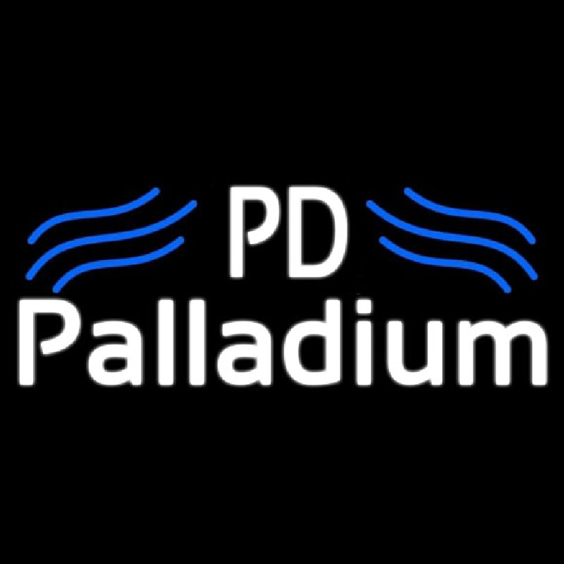 Palladium White With Blue Line Leuchtreklame