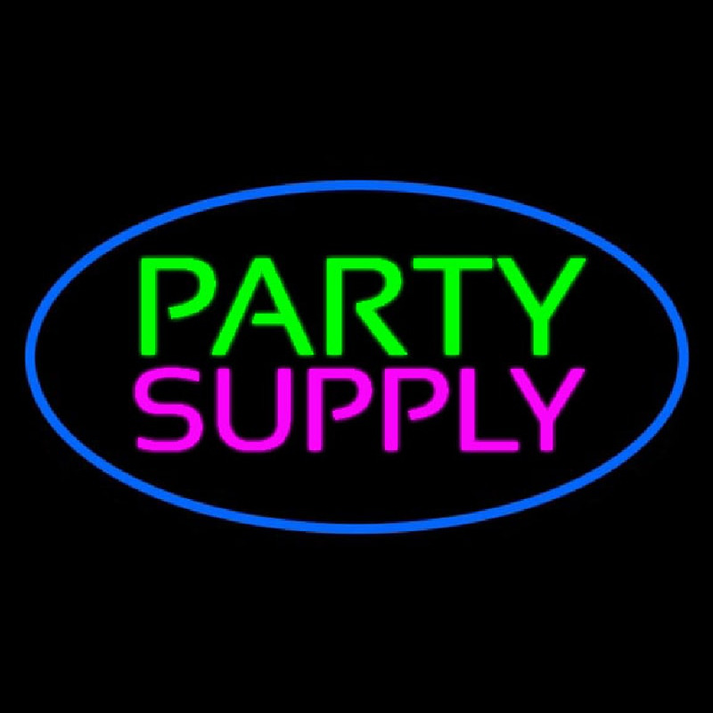 Party Supply Blue Oval Leuchtreklame