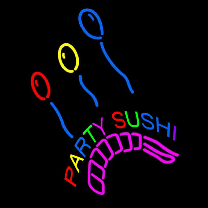 Party Sushi Leuchtreklame
