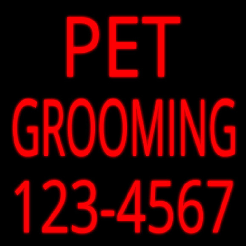 Pet Grooming With Phone Number Leuchtreklame
