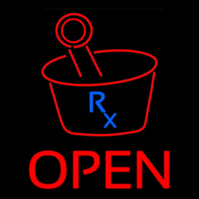 Pharmacy Logo Open Leuchtreklame