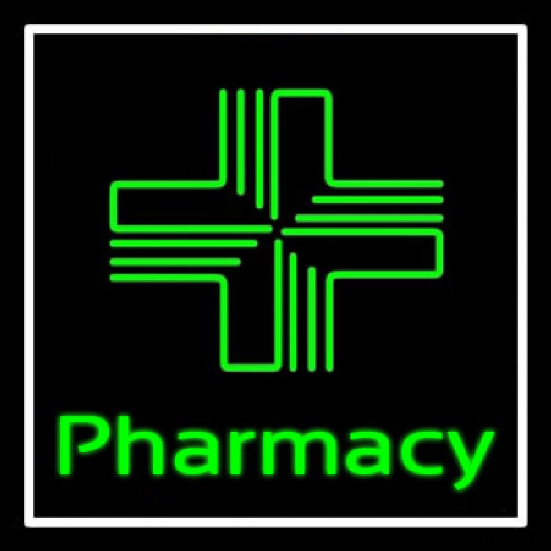 Pharmacy With Plus Logo Leuchtreklame