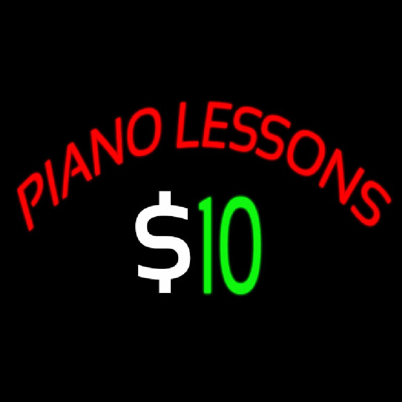 Piano Lessons Dollar Leuchtreklame