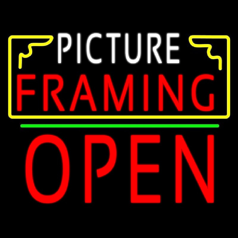 Picture Framing With Frame Open 1 Logo Leuchtreklame