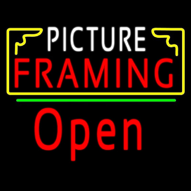 Picture Framing With Frame Open 2 Logo Leuchtreklame