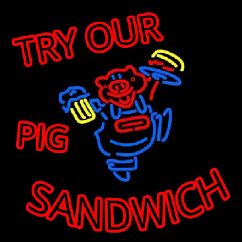 Pig Sandwich Leuchtreklame