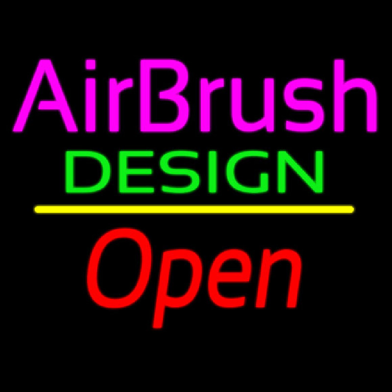 Pink Airbrush Design Open White Line Leuchtreklame